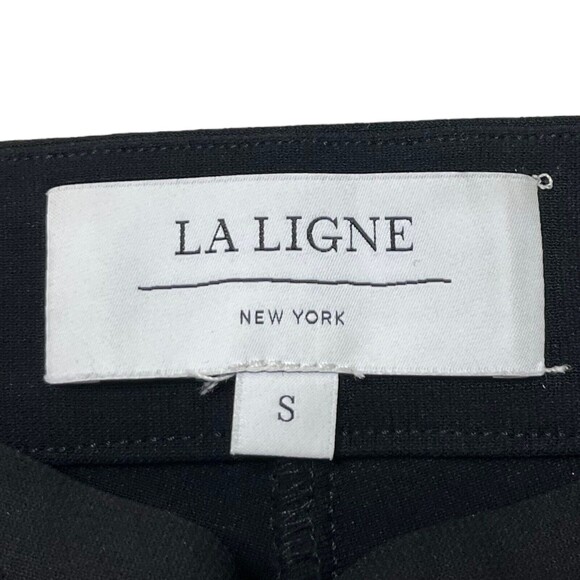 La Ligne Moto Pants Women’s Size Small Black Cropped Skinny Zip Hem Pull On - Picture 11 of 14